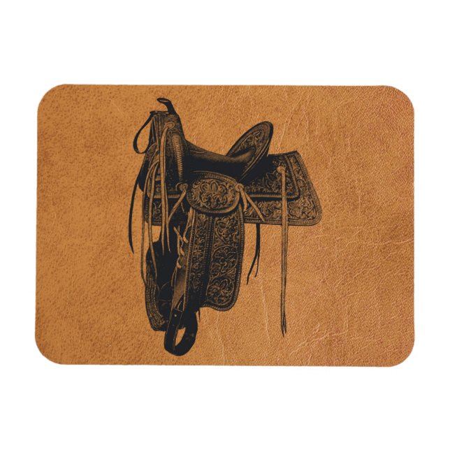 Íman Vintage Western Horse Saddle Flexível (Horizontal)