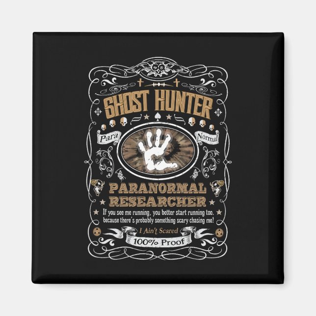 Íman Vintage Whiskey Label Ghost Hunter (Frente)