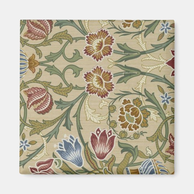 Íman Vintage William Morris Blue Brocade rosa (Frente)