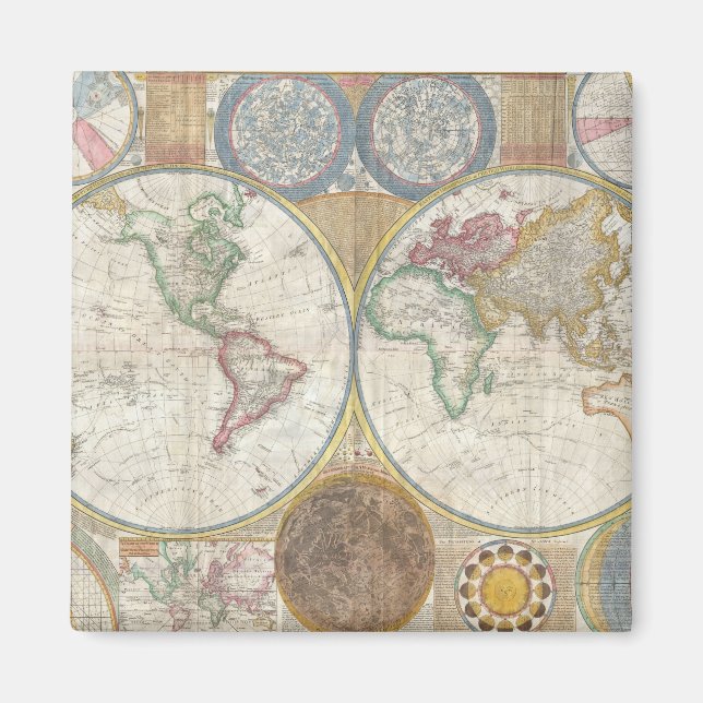 Íman Vintage WORLD MAP (Frente)