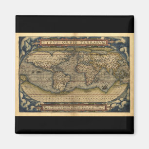 Íman Vintage World Map Atlas Design histórico