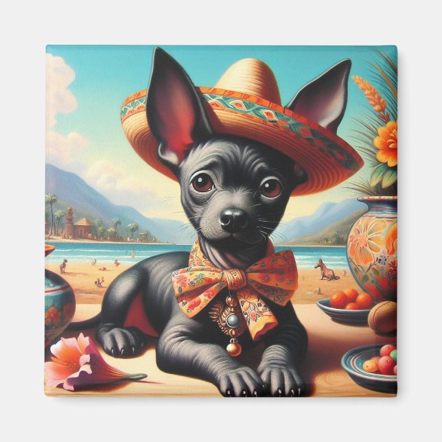 Íman Vintage Xoloitzcuintle (Frente)