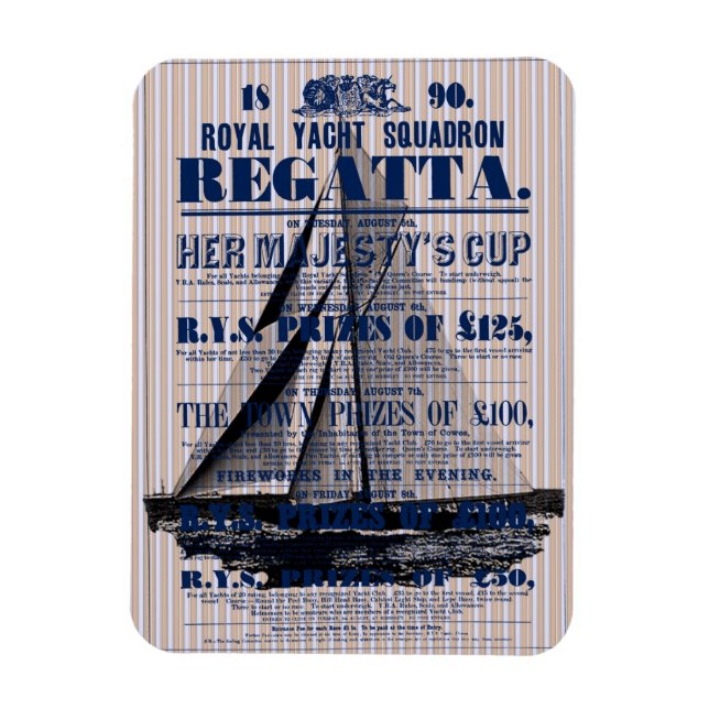 Íman Vintage Yacht Regatta Advertisement (Vertical)