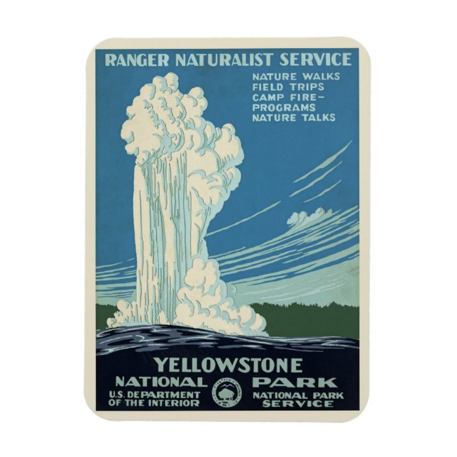 Íman Vintage Yellowstone Park Poster (Vertical)