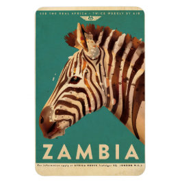 Íman Vintage Zambia Zebra Viagem