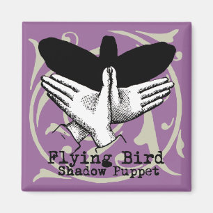 Íman Vintagem da Mão do Pássaro Shadow Puppet