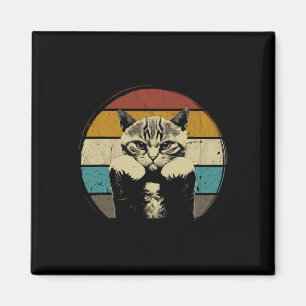 Íman Vintagem De Gatos Engraçados Com Luvas De Boxing
