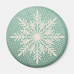 Íman Vintagem de inverno com bordado de neve