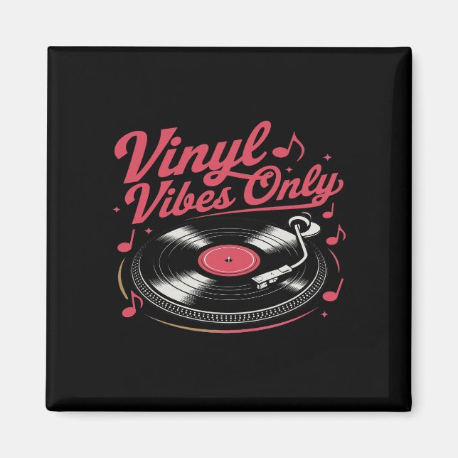 Íman Vinyl Vibes Apenas - Retro Record Player Design (Frente)