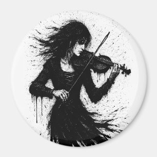 Íman Violinista Nascido da Tinta na Tempestade de Som