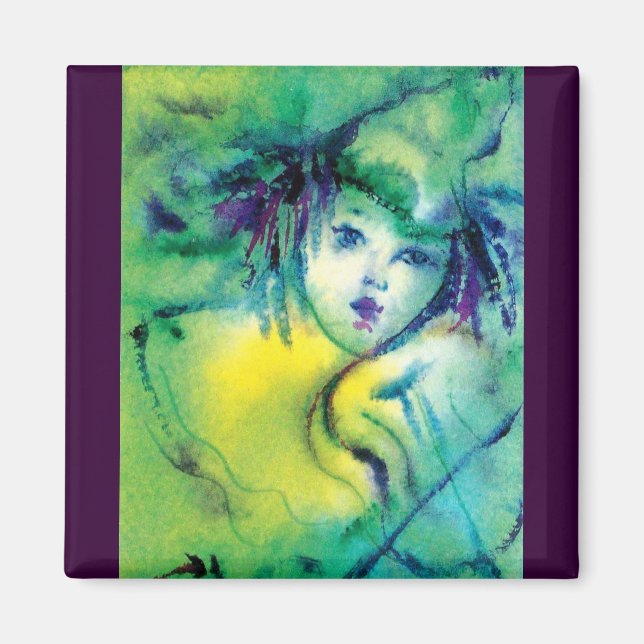 ÍMAN VIOLINO BRANCO EM VERDE (Frente)