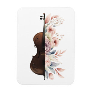 Íman Violino com flores.