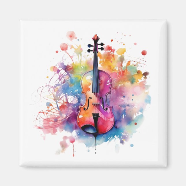 Íman Violino de aquarela (Frente)