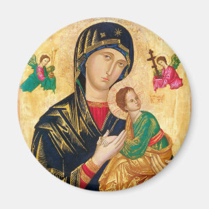 Íman Virgem Bizantina Mary e Ícone Filho Natal