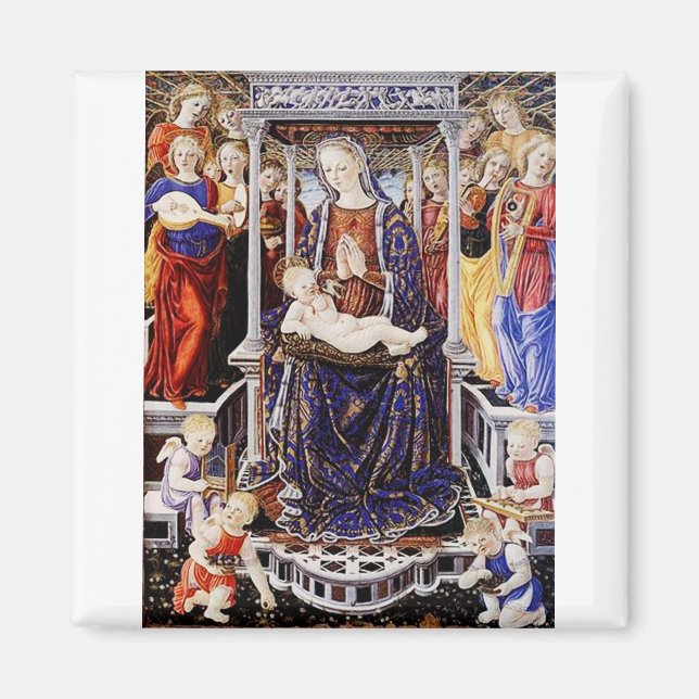 Íman Virgem e Criança com Anjo Fazer de Música (Frente)