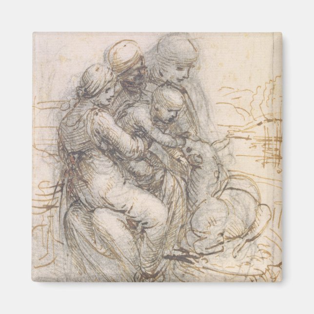 Íman Virgem e Criança com Ruas. Anne, c.1501-10 (caneta (Frente)