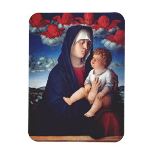 Íman Virgem Maria e Menino Arte Religiosa Clássica