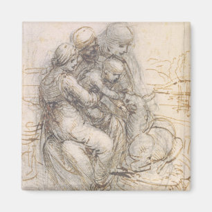 Íman Virgin e criança com St Anne, c.1501-10 (caneta e