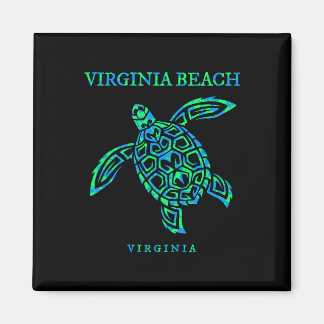 Íman Virginia Beach Sea Turtle Vactle Souven (Frente)