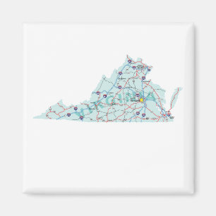 Íman Virginia Interstate Map Magnet