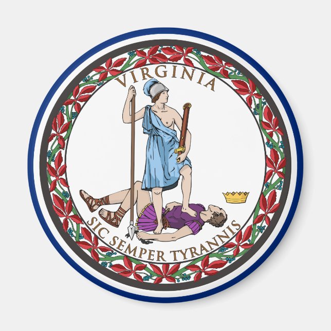 Íman Virginia State Seal, a bandeira estadual da Virgín (Frente)