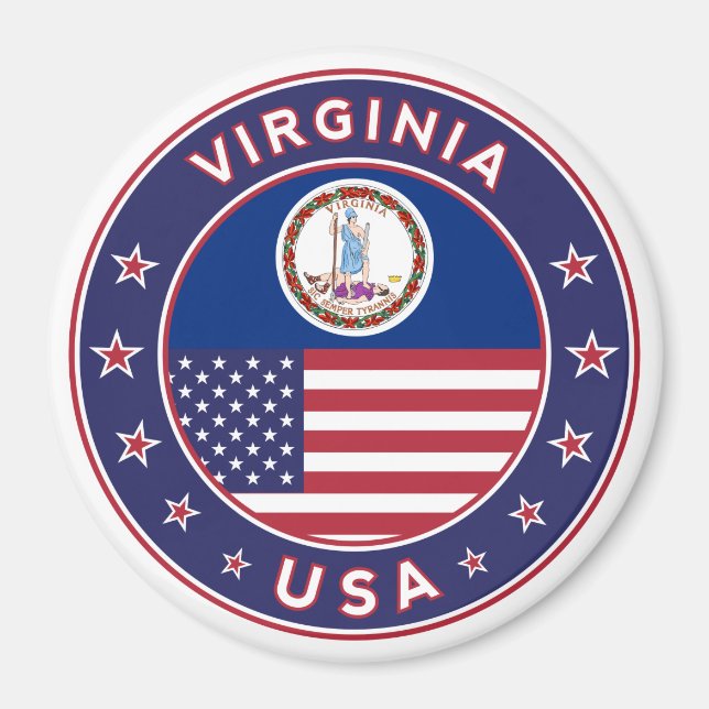 Íman Virginia, Virginia Sticker, capa de telefone, saco (Frente)