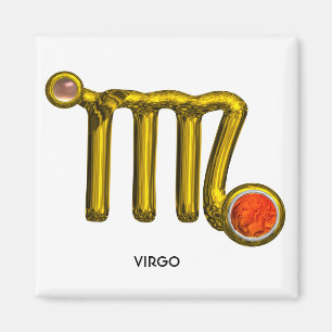 ÍMAN VÍRGO/JÚRI DO AGATO DE LARANJA DOURADO ZODIAC SINA