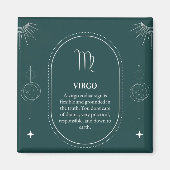 Íman Virgo personalize o nome 12 dos sinais do Zodiac (Frente)