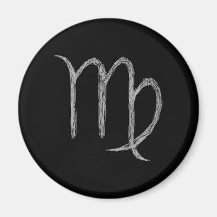 Íman Virgo. Sinal de Astrologia Zodiac.Preto.