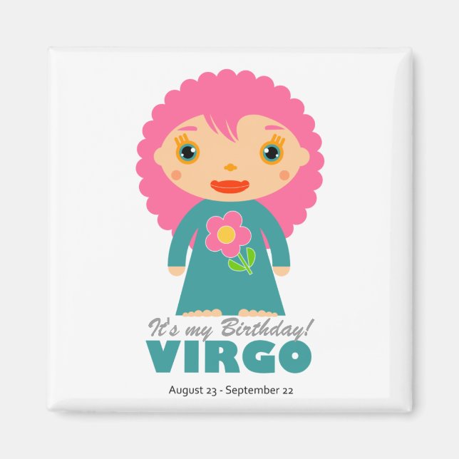 Íman Virgo Zodiac para Crianças (Frente)
