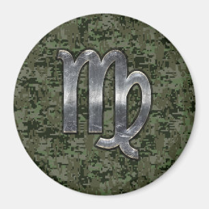 Íman Virgo Zodiac - Sinal na Camo Digital Verde