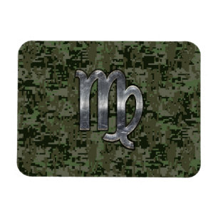 Íman Virgo Zodiac - Sinal na Camo Digital Verde