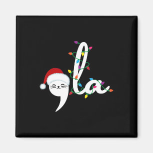 Íman Vírgula La 2024 Engraçado Natal Lady Cat Xmas