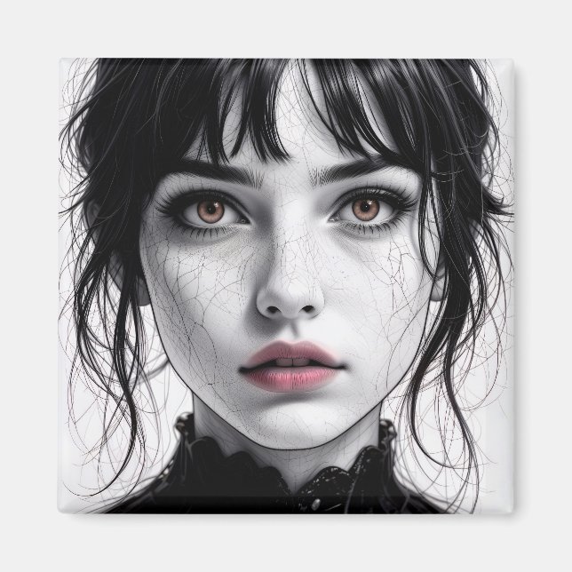 Íman Visage de porcelaine regard d'âme fêlée.  (Frente)