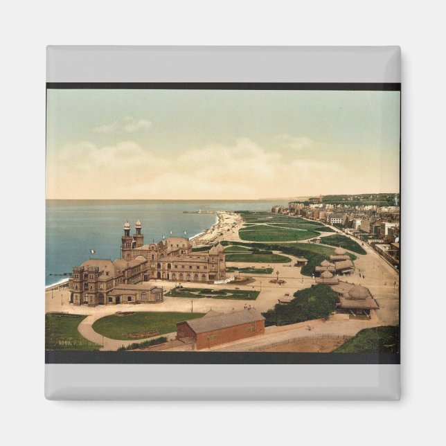 Íman Visão geral, Dieppe, França vintage Photochrom (Frente)