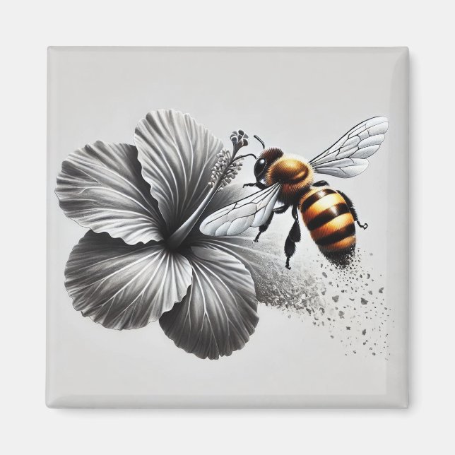 Íman Visão macro detalhada de uma abelha de mel (Frente)