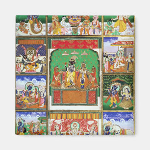 Íman Vishnu no centro de seus dez avatars, Jaipur, R