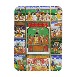 Íman Vishnu no centro de seus dez avatars, Jaipur, R