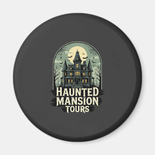 Íman Visita à Mansão Assombrada Vetor Vintage Halloween