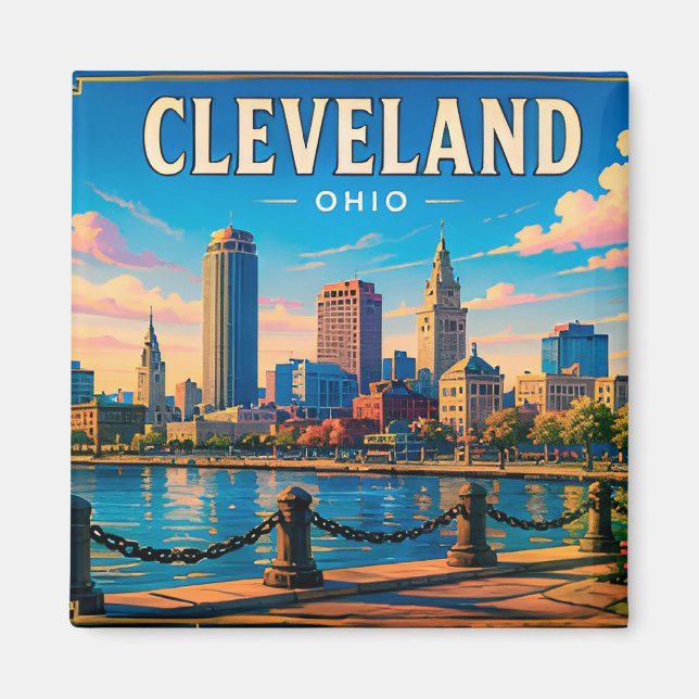 Íman 🌆 Visita ao centro de Cleveland Ohio (Frente)