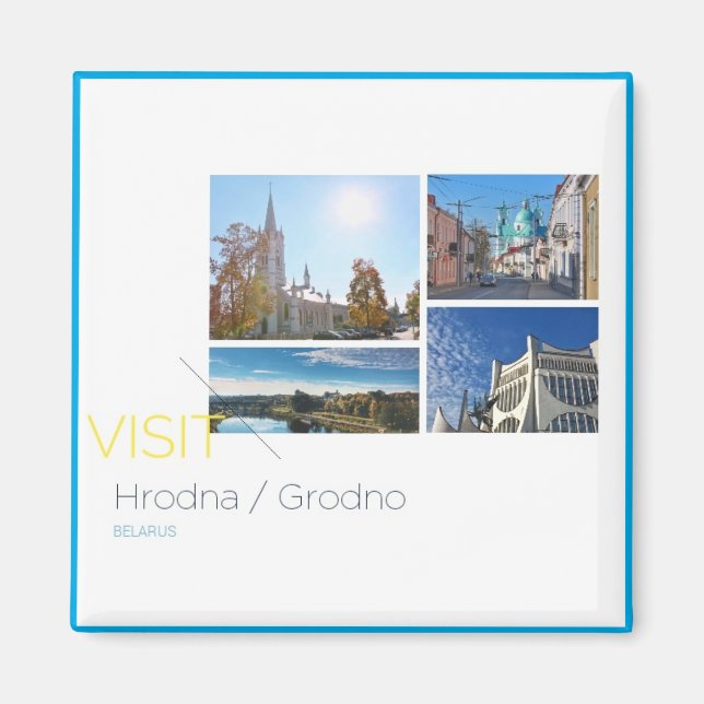Íman Visite Grodno Belarus Ver O Viagem Magnet (Frente)