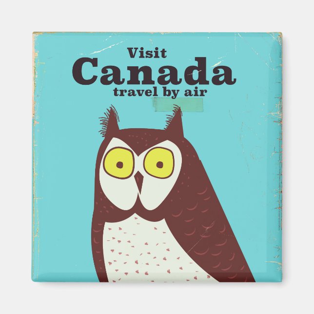 Íman Visite o pôster do Canada Owl (Frente)