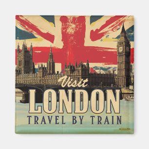 Íman Visite o poster vintage de Londres