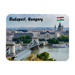 Íman Vista aérea da Chain Bridge em Budapeste, Hungria