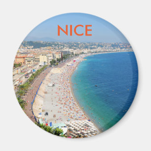 Íman Vista aérea da praia em agradável, France