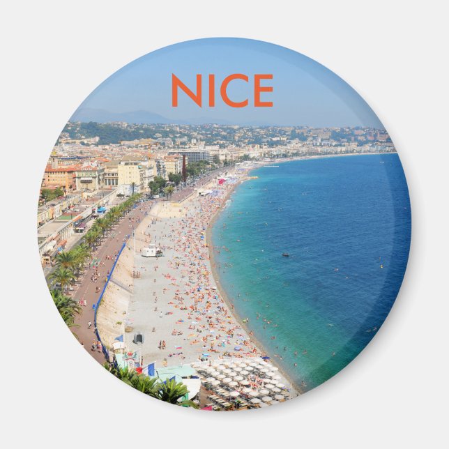 Íman Vista aérea da praia em Nice, França (Frente)