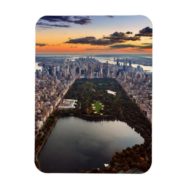 Íman Vista aérea do Central Park ao pôr do sol (Vertical)