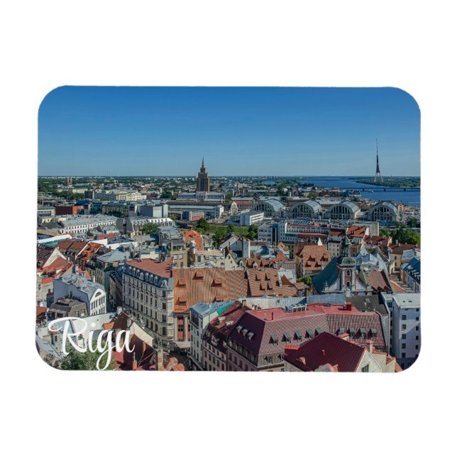 Íman Vista da cidade antiga de Riga de cima (Horizontal)