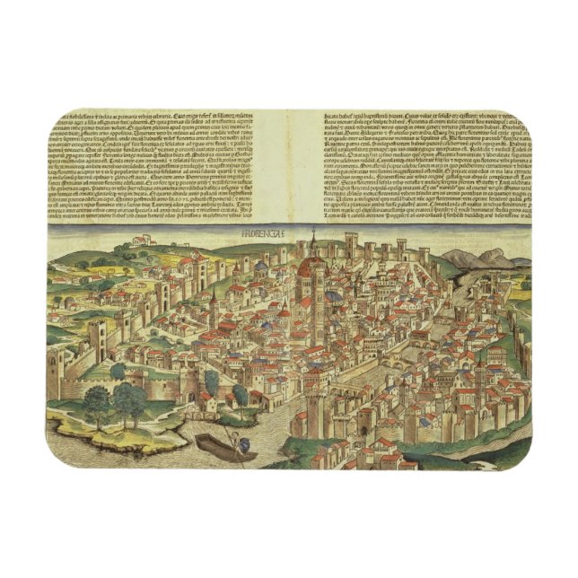 Íman Vista da cidade murada de Florença, do Nure (Horizontal)