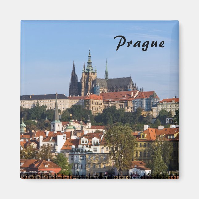 Íman Vista da cidade velha e do castelo de Praga, Repúb (Frente)